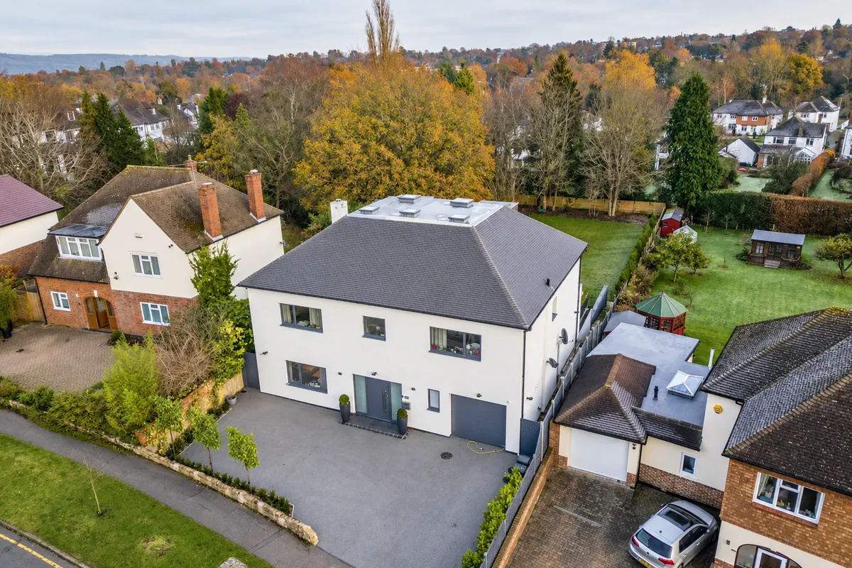 Aerial view of a new house built by Mister Constructor in Sevenoaks